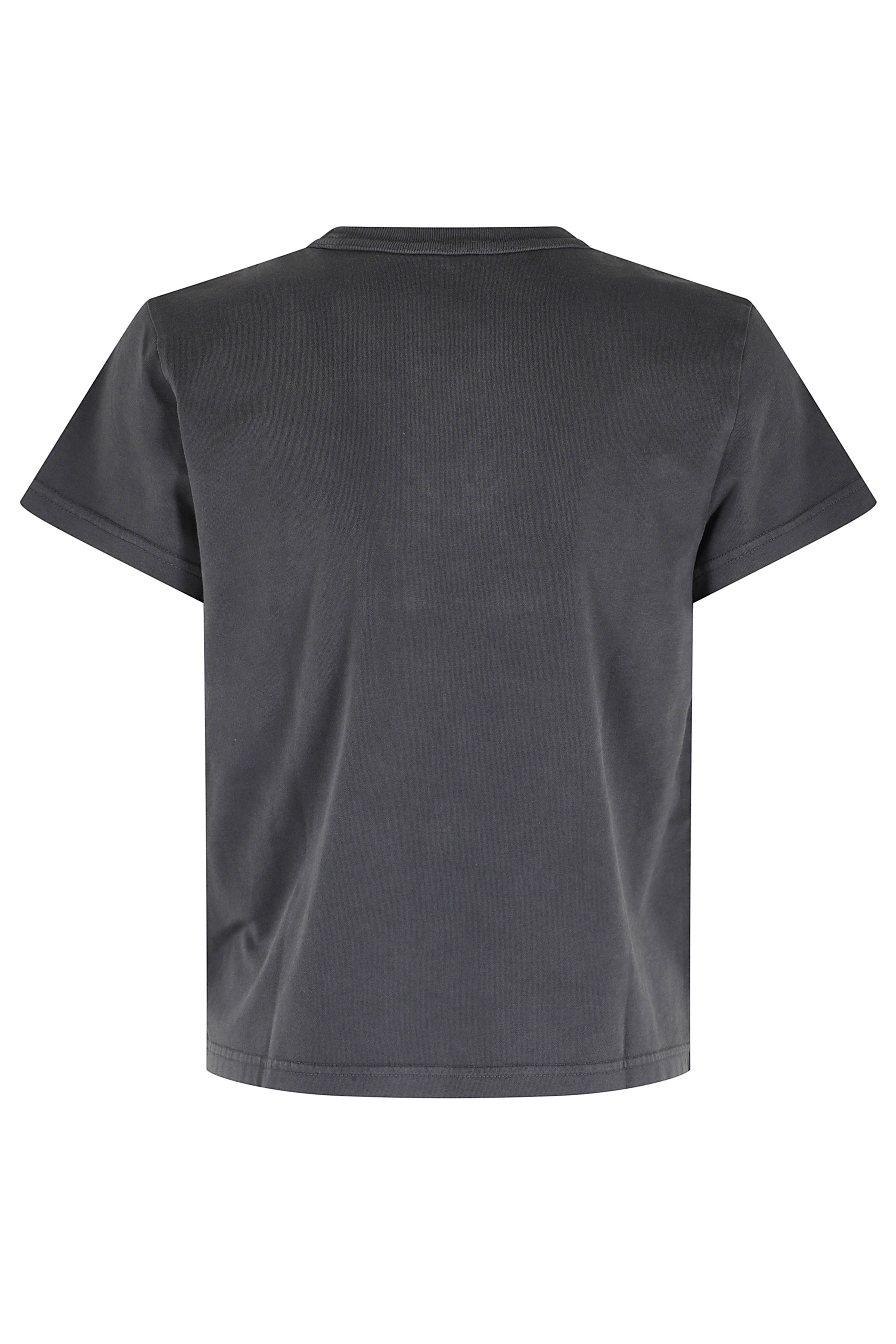 Shrunken Tee W Hotfix Logo Grey Cotton T-shirt