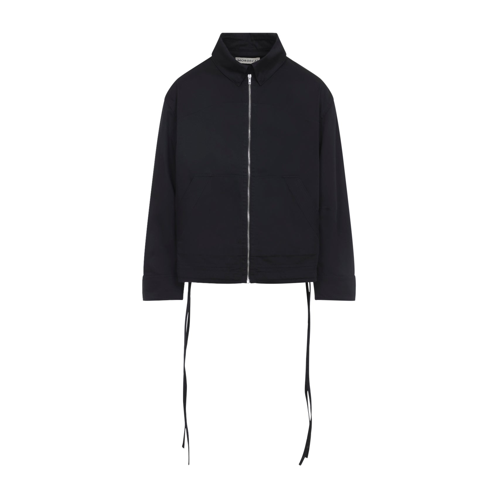 Layered Jacket Black Polyester Cotton