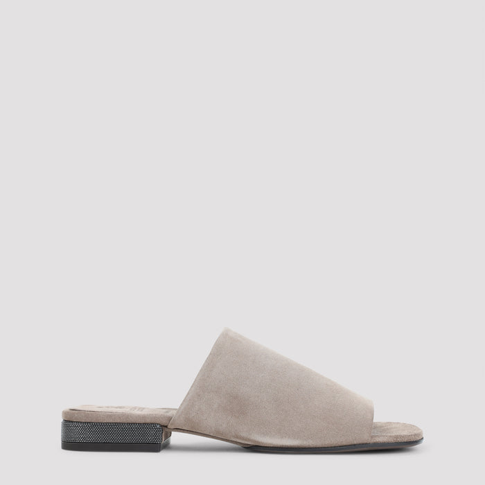 Suede Flat Sandals Nude & Neutrals Leather Shoe