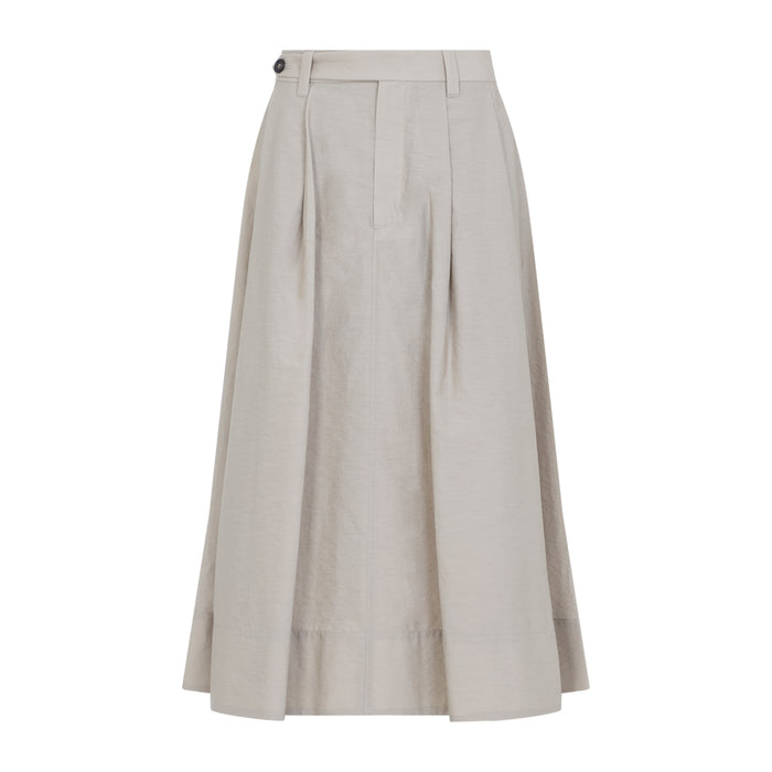 Cotton Midi Skirt Nude & Neutrals Polyamide