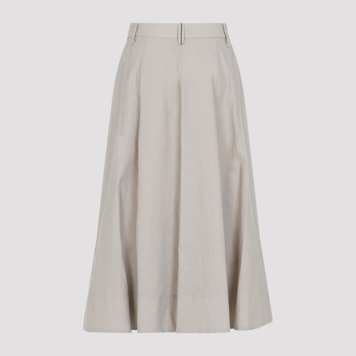 Cotton Midi Skirt Nude & Neutrals Polyamide
