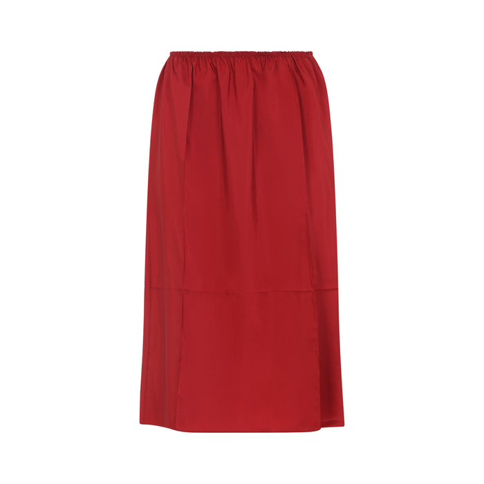 Pull On Skirt Red Silk