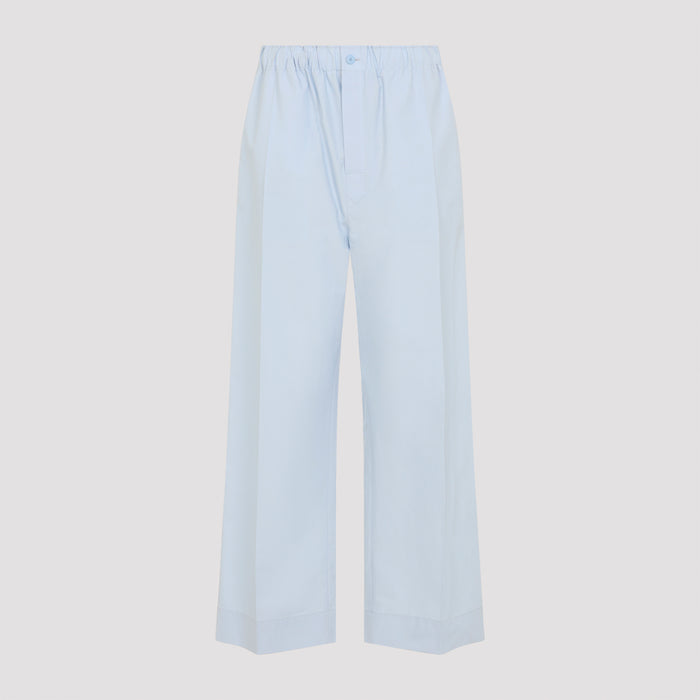 Pull On Trousers Blue Cotton Pant
