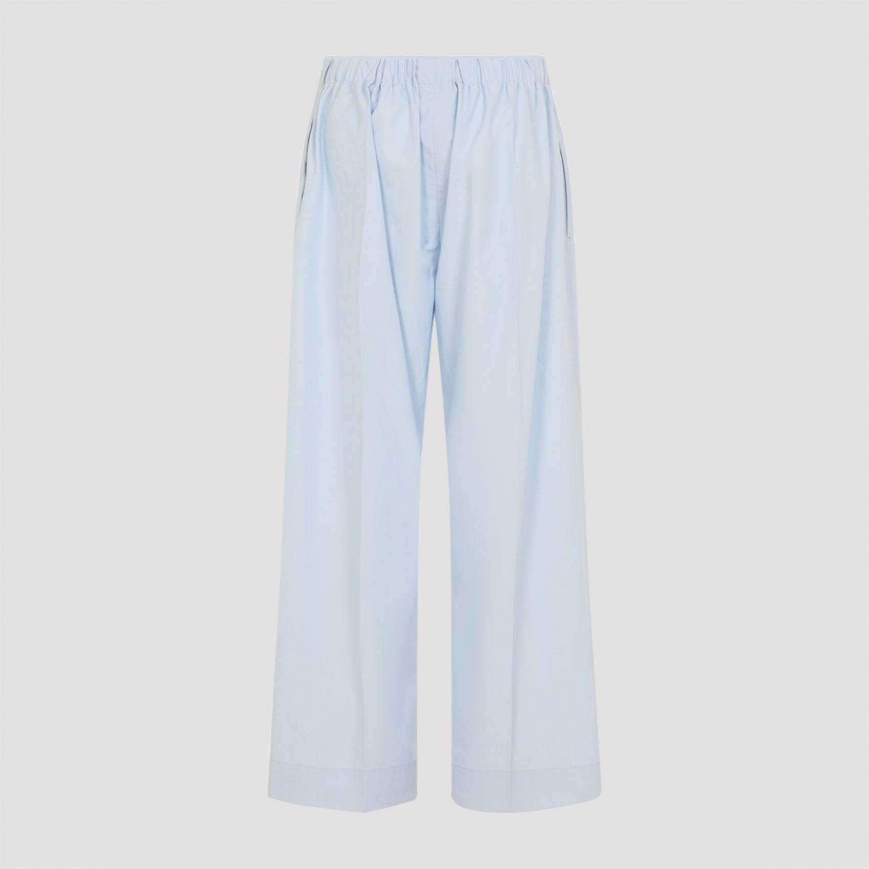 Pull On Trousers Blue Cotton Pant