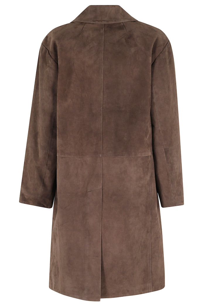 Ortensia Brown Pelle Scamosciata Giacca