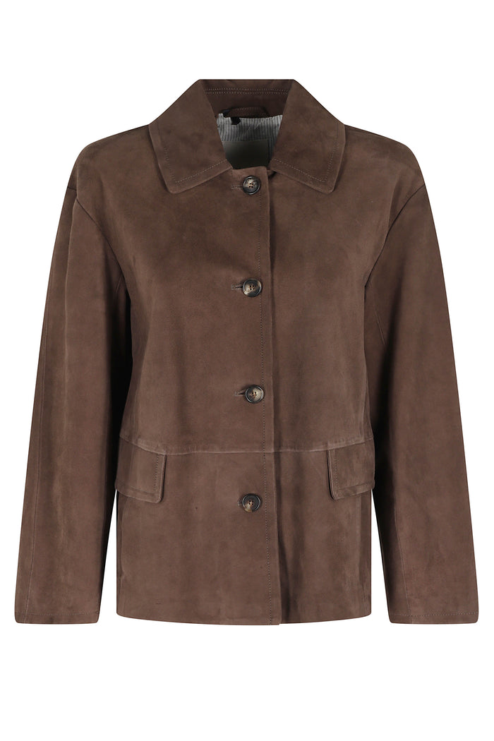 Charme Brown Pelle Scamosciata Giubbotto