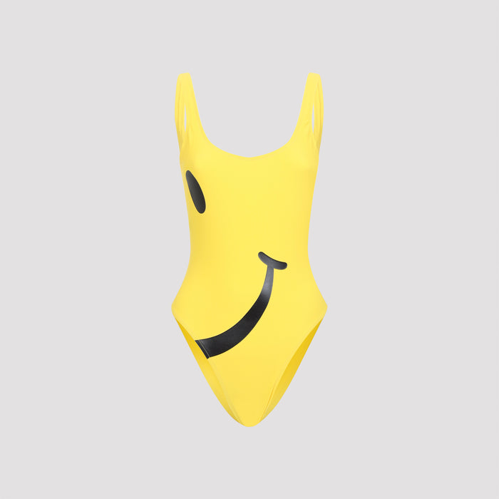 Smile One Piece Swimwear Yellow & Orange Polyamide Elastane