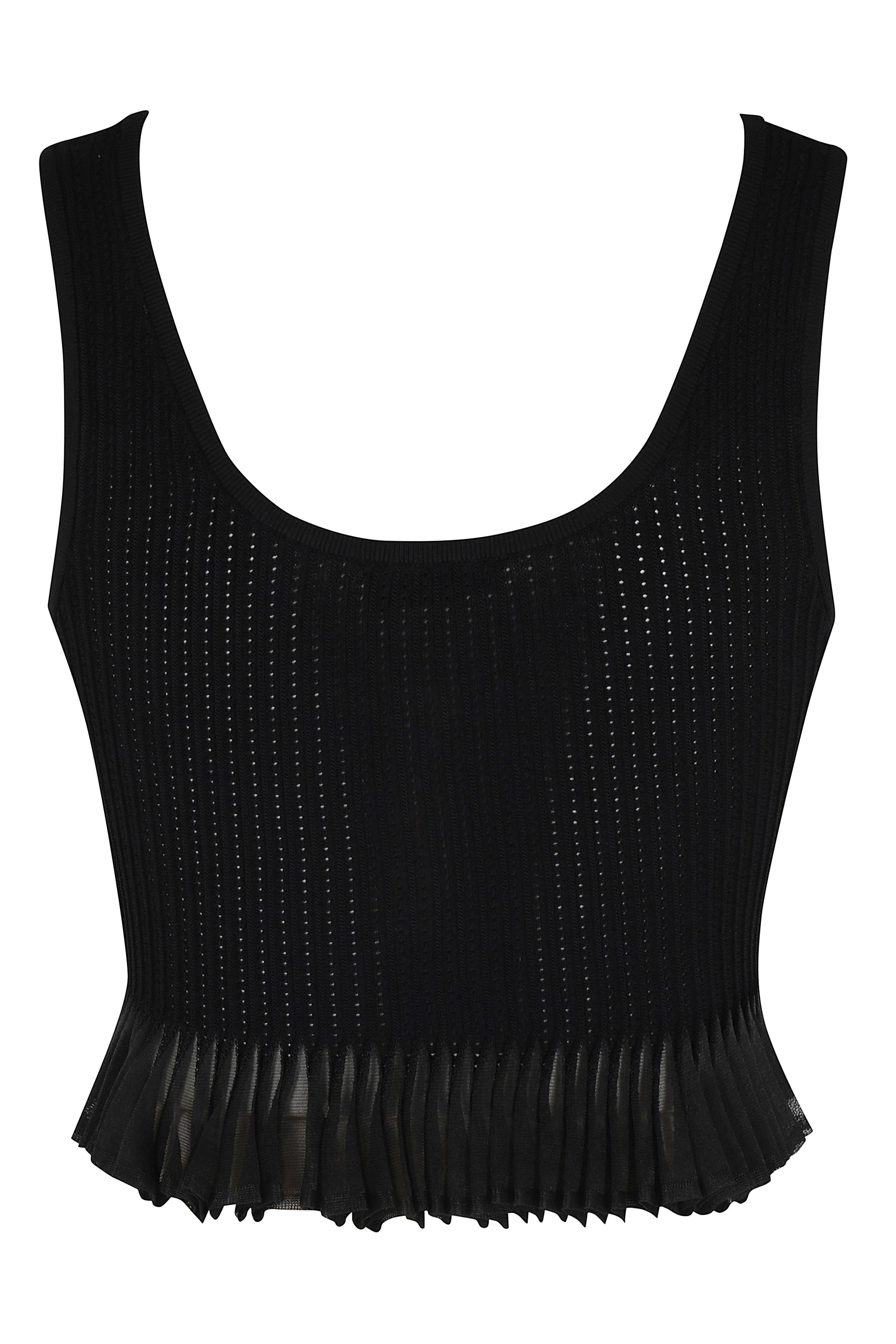 Top Tricot Black Viscosa Poliammide Poliestere