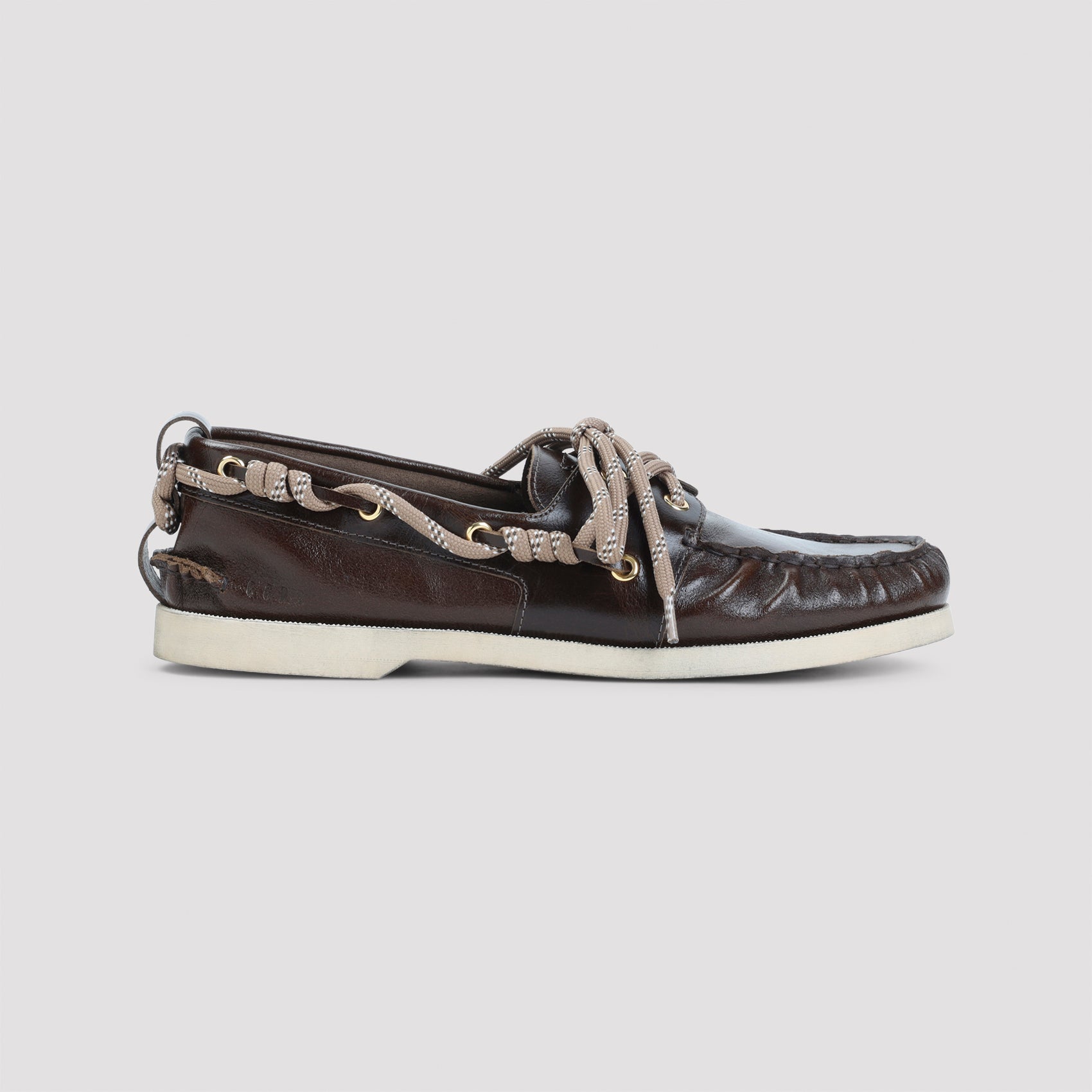 Boat Loafers Brown Cow Leather Shoe