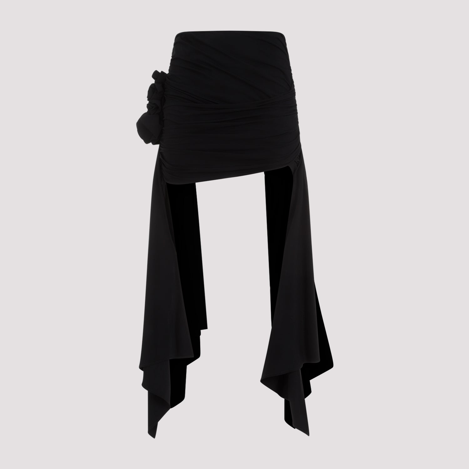 Viscose Mini Skirt Black Elastane