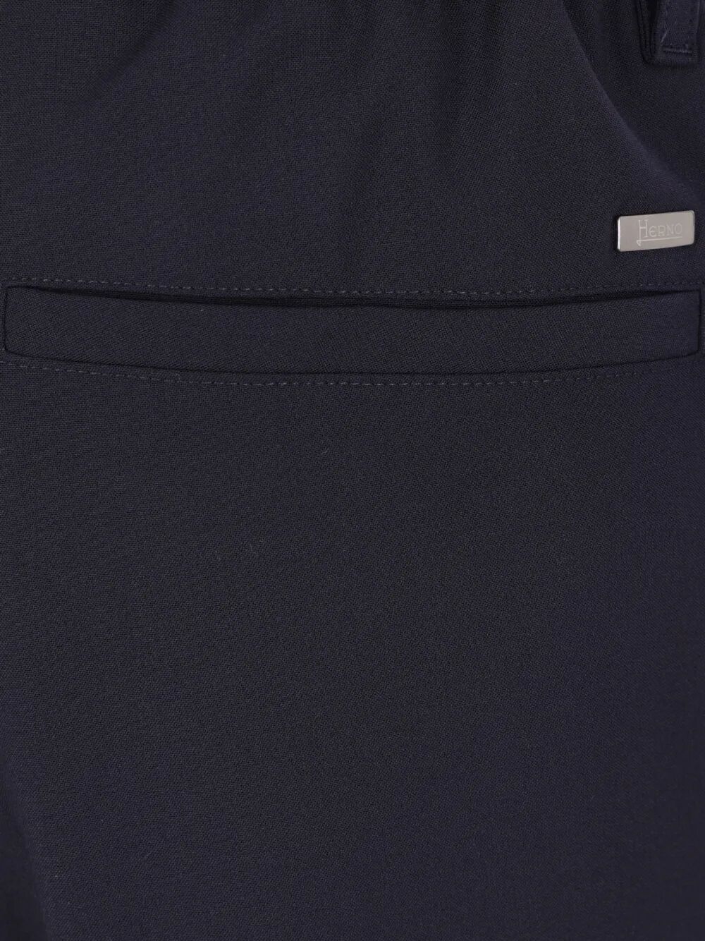 Pants Blue Polyester Wool Elastane