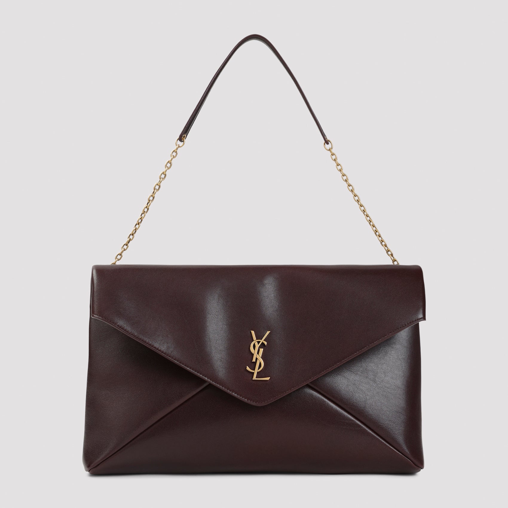 Envelope Pouch Red Calf Leather Brass Smallleathergoods