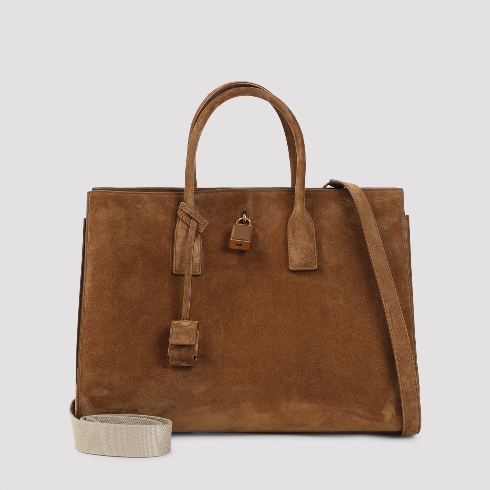 Sac De Jour Handbag Brown Suede Leather Bag