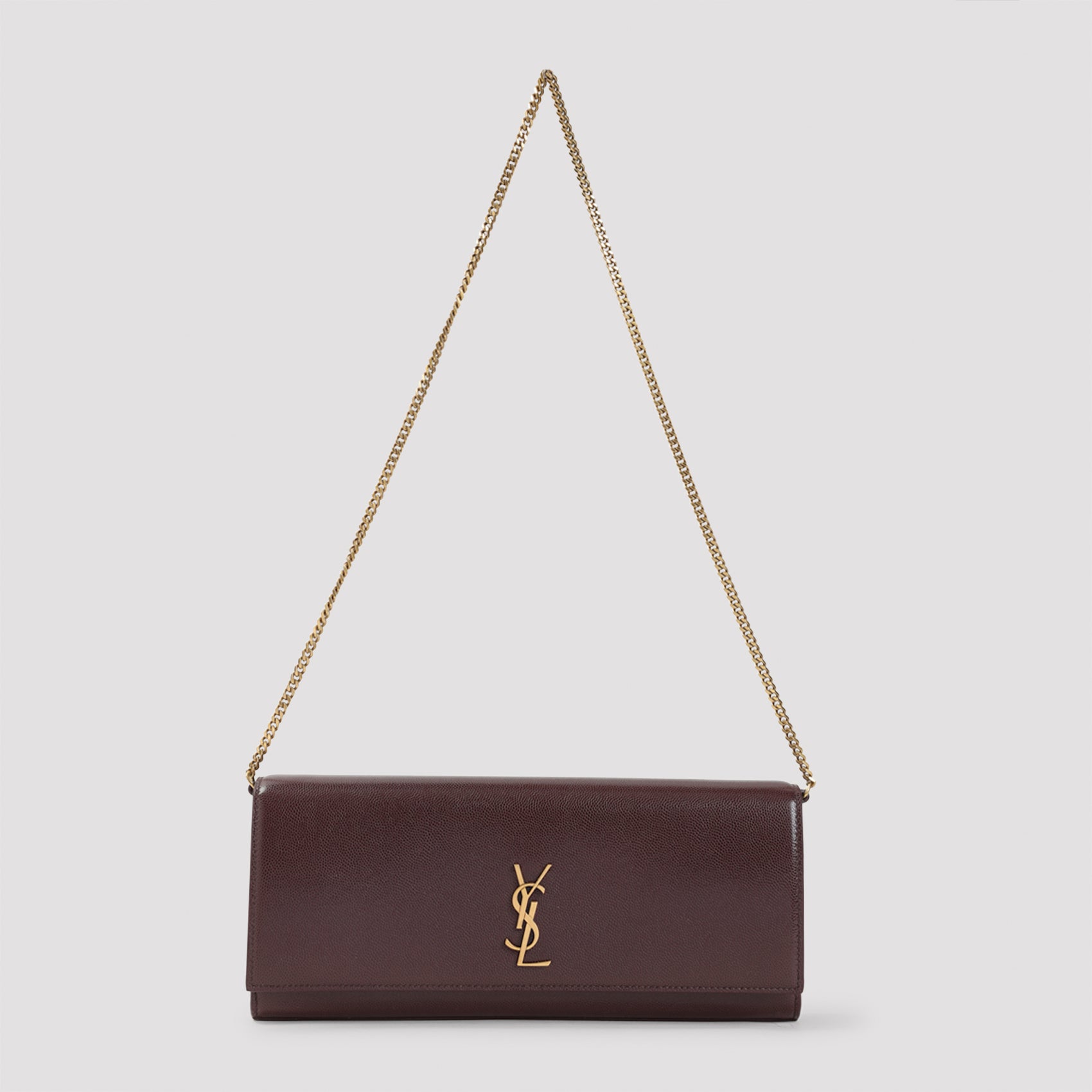 Kate Clutch Red Calf Leather Brass Bag