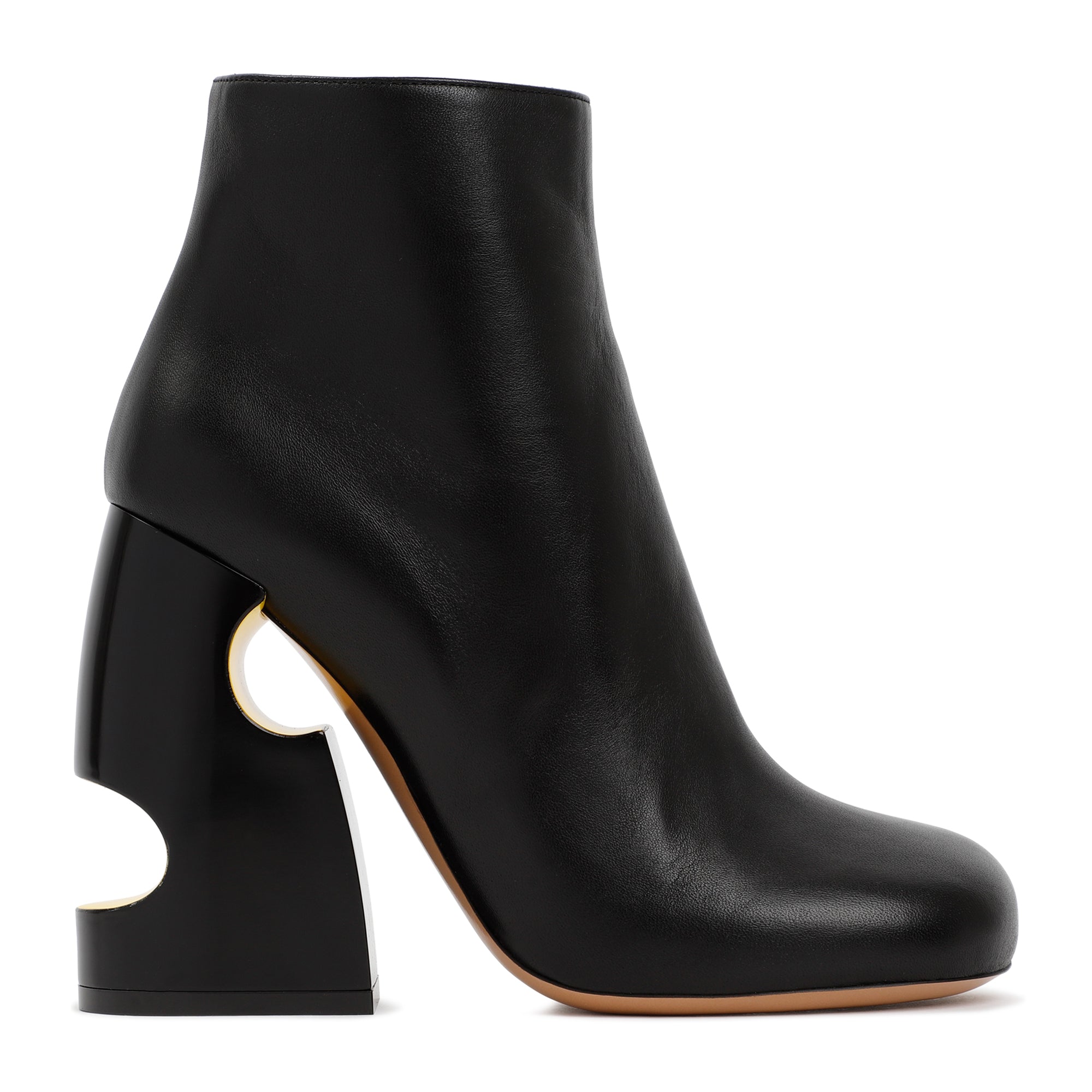 Pop Bulky Nappa Ankle Boot Black Leather Shoe