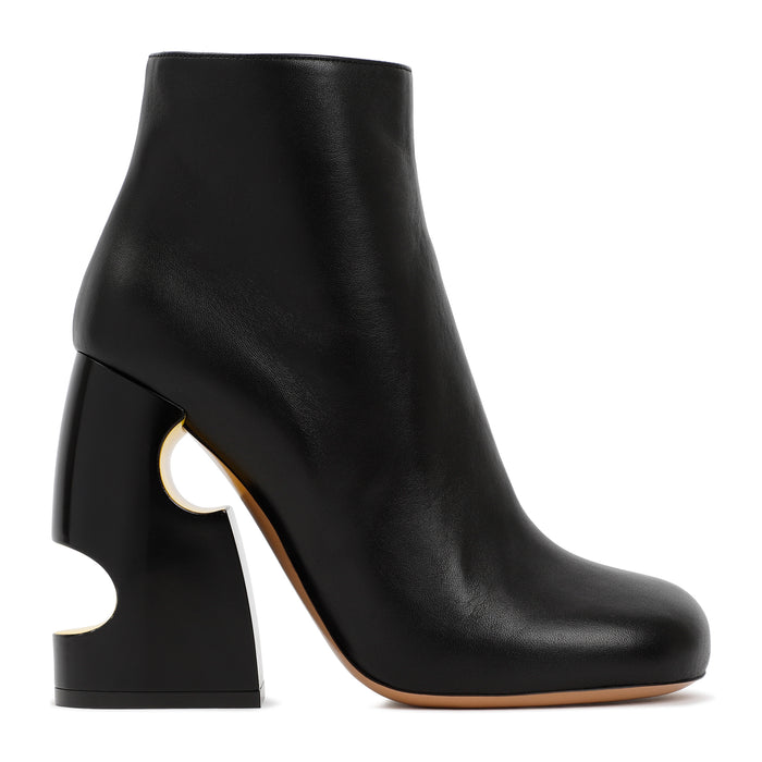 Pop Bulky Nappa Ankle Boot Black Leather Shoe