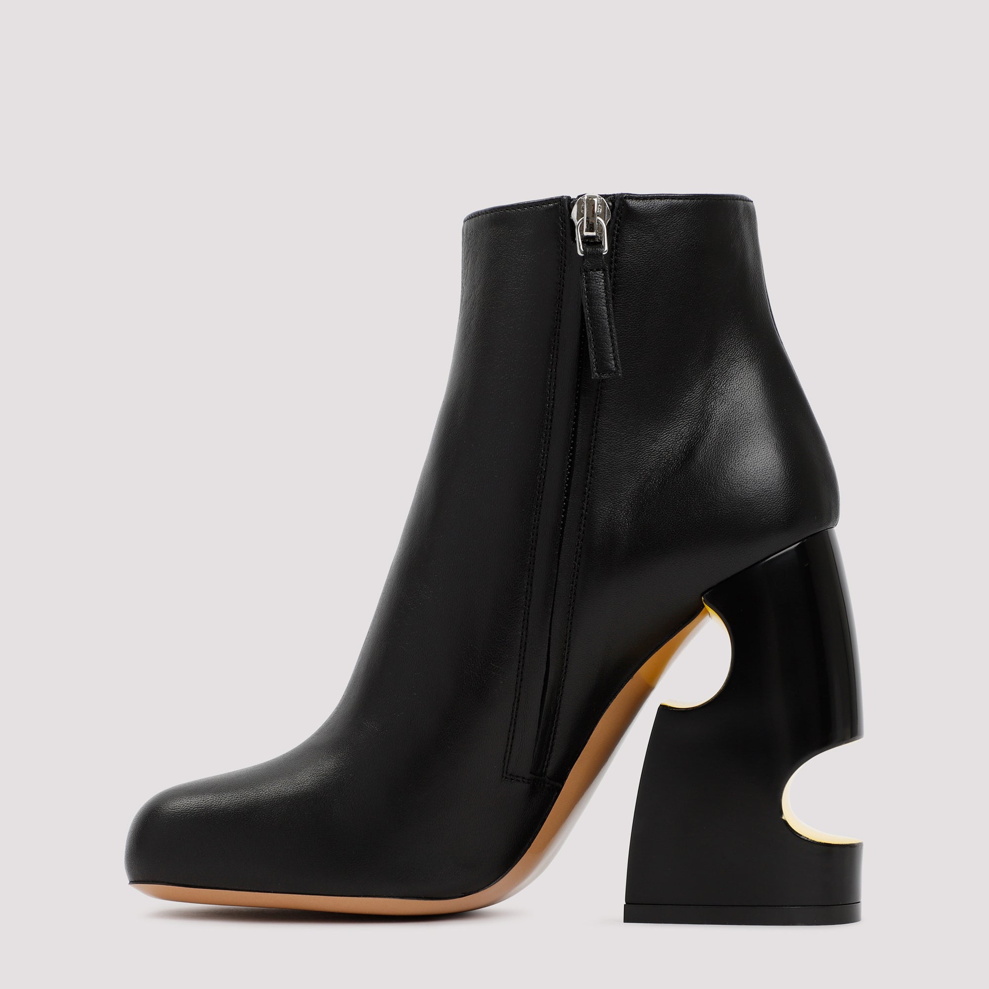 Pop Bulky Nappa Ankle Boot Black Leather Shoe