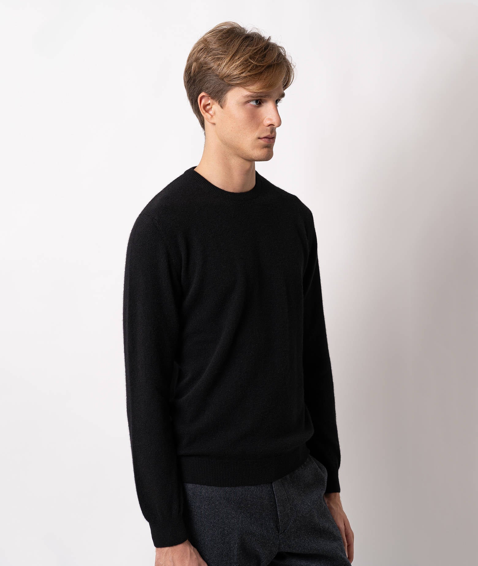 Crewneck Cashmere Sweater Ottawa Blue Basic Light Kintwear