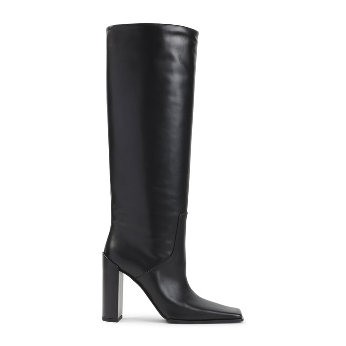 90 Knee Boots Black Calf Leather Shoe