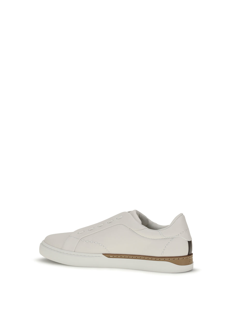 Sneakers City White-Tobacco Leather White/tobacco/chocolate Taupe Upper Calf Trainers