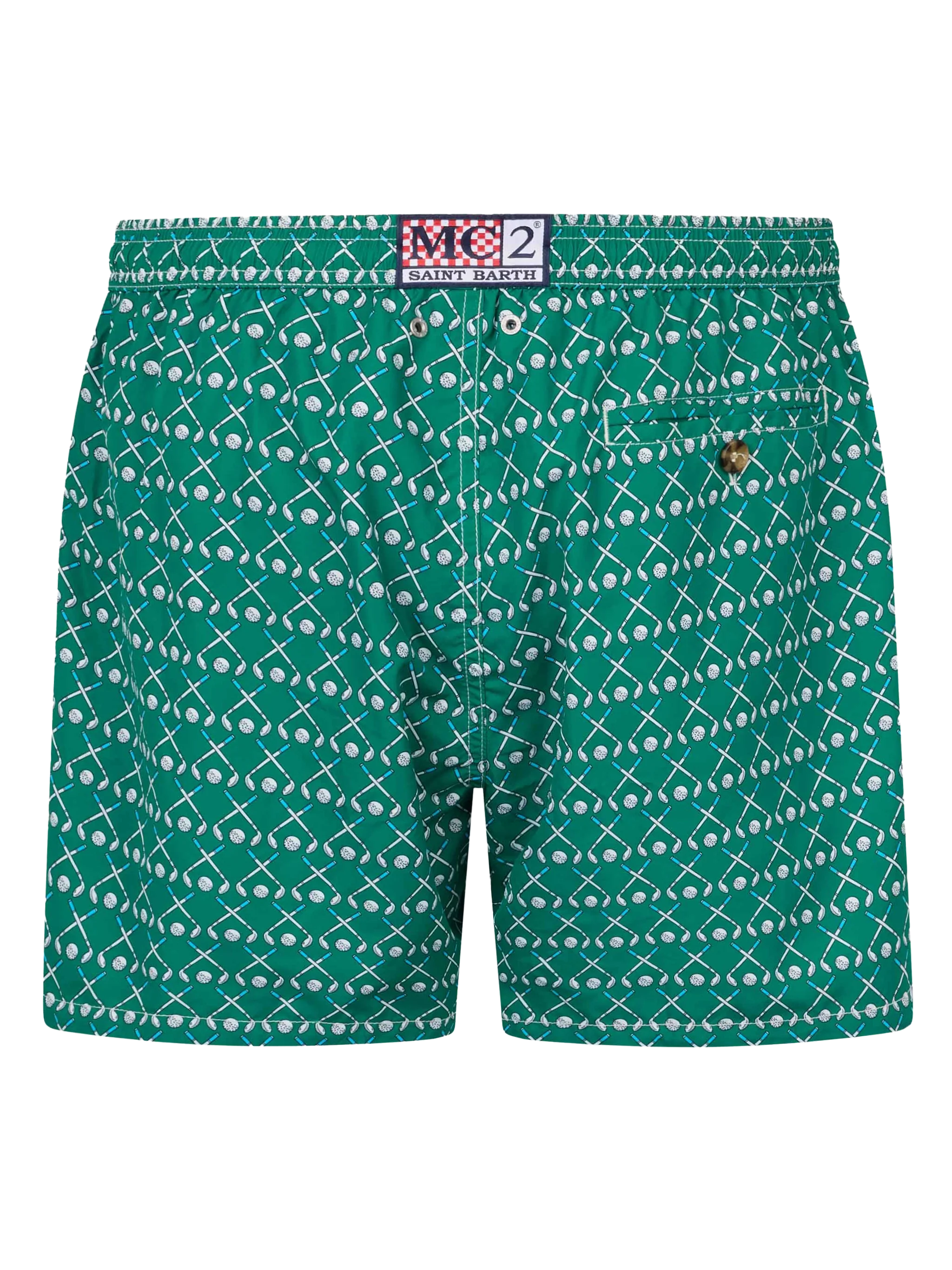 Man Lightweight Fabric Swim-Shorts Lighting Micro Fantasy With Golf Print Green Swimshort