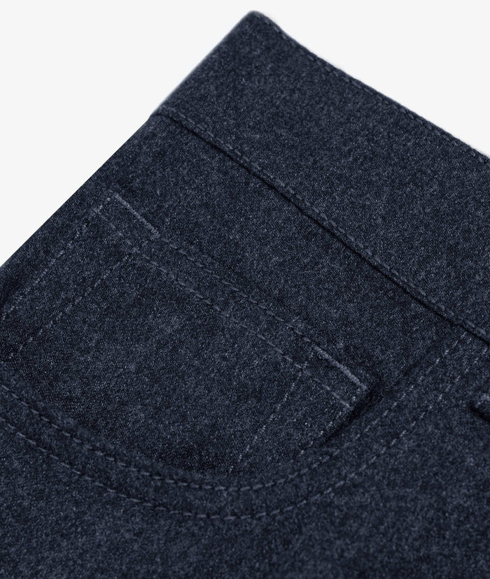 Courmayeur Wool Flannel Trousers Blue Denim