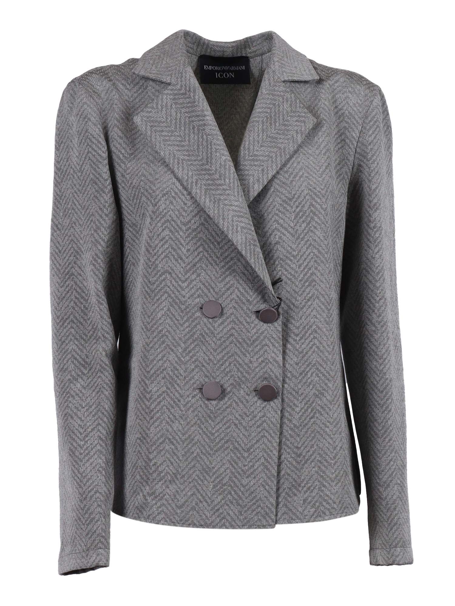 Blazer Grey Viscose Wool Jacket