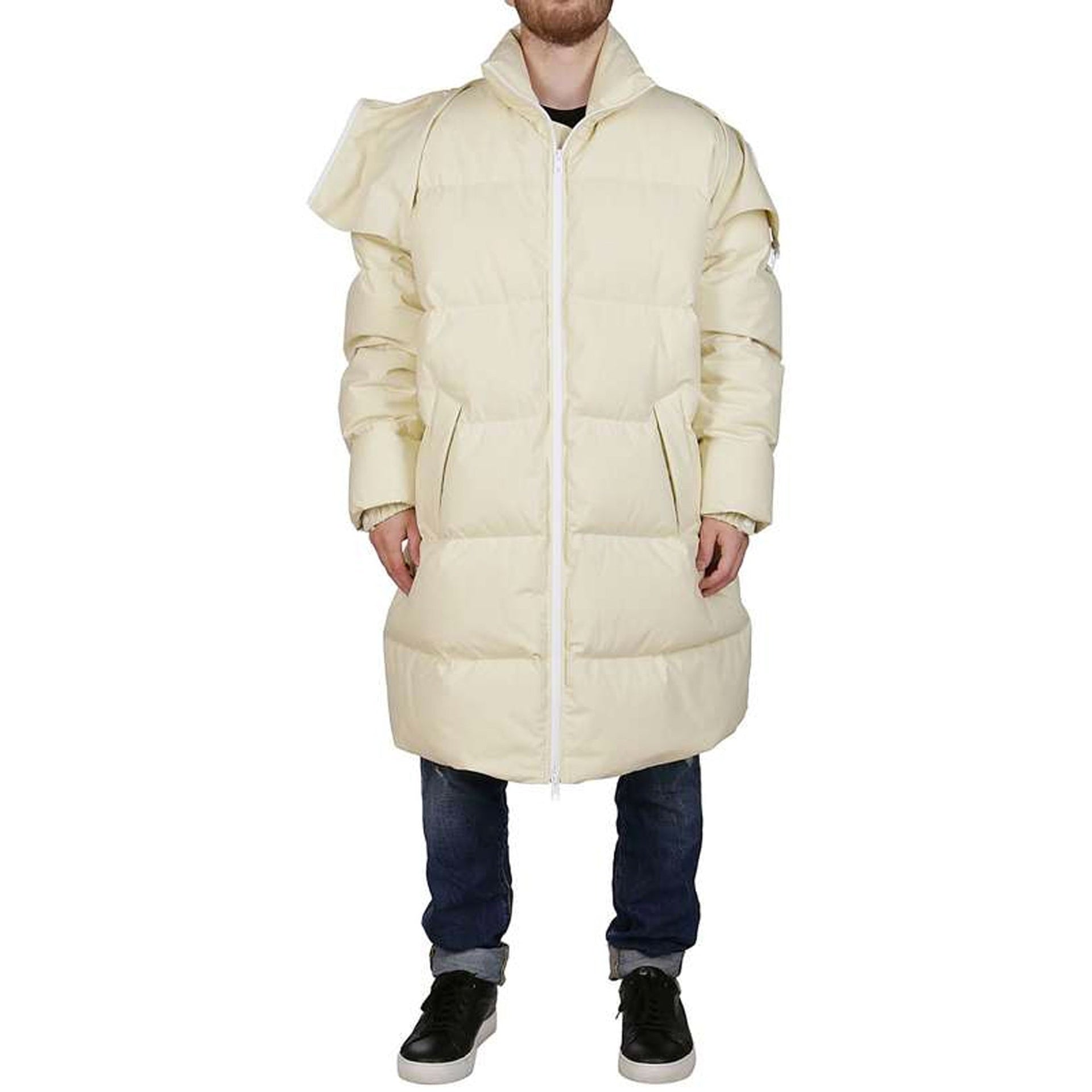 Padded Coat Beige Cotton