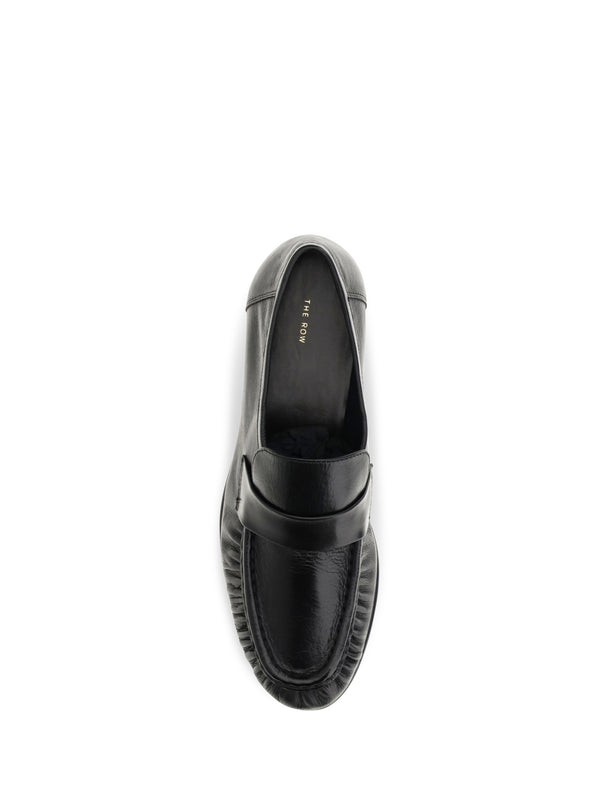 Soft Suede Loafers Black Calf Leather