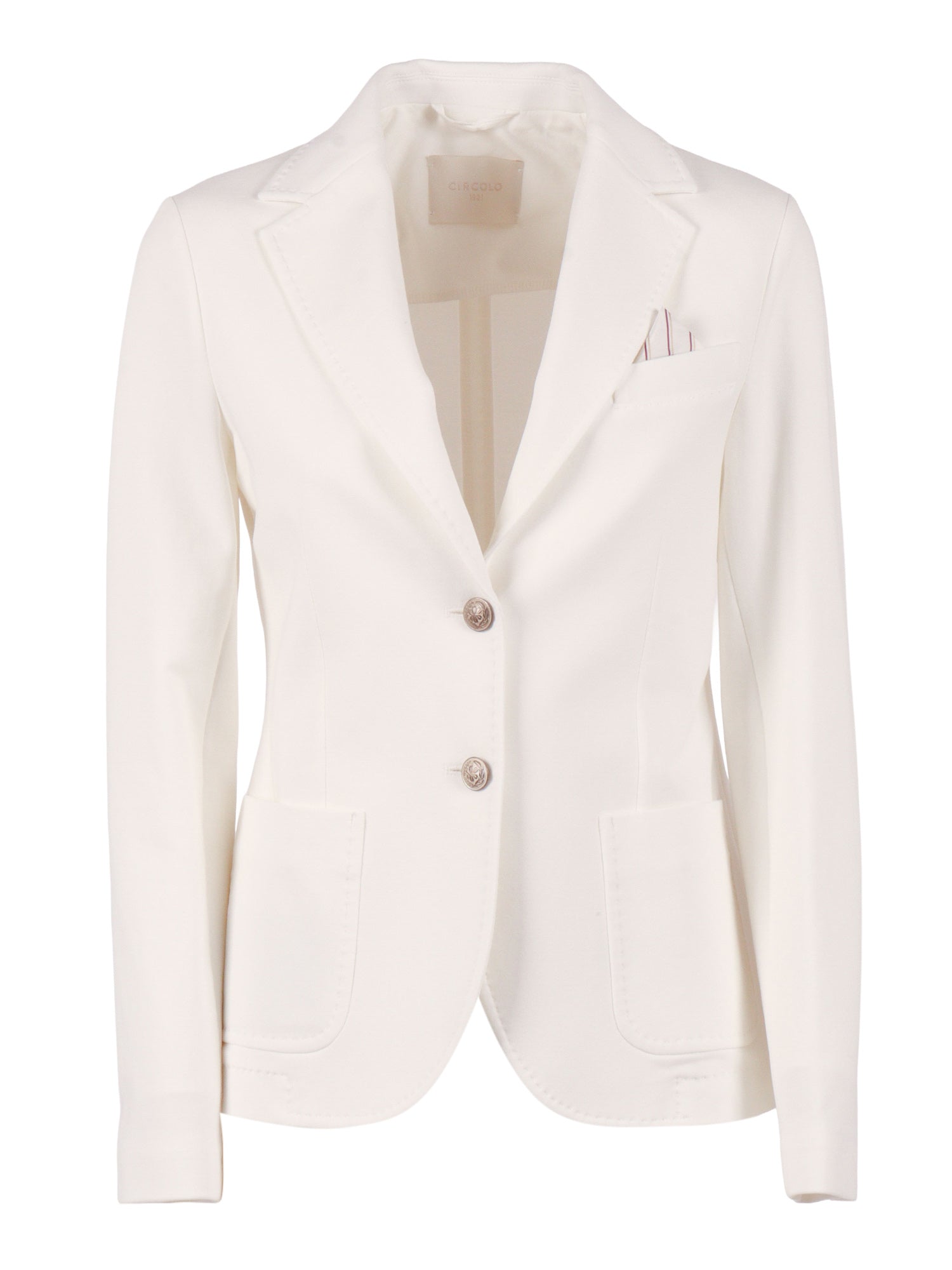 SLIM FIT FLEECE White Cotton Elastane Jacket