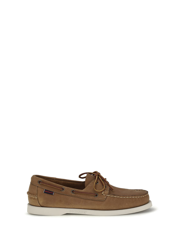 Sebago Upper: 100% calf leather; Sole: 100% rubber boat shoe in brown
