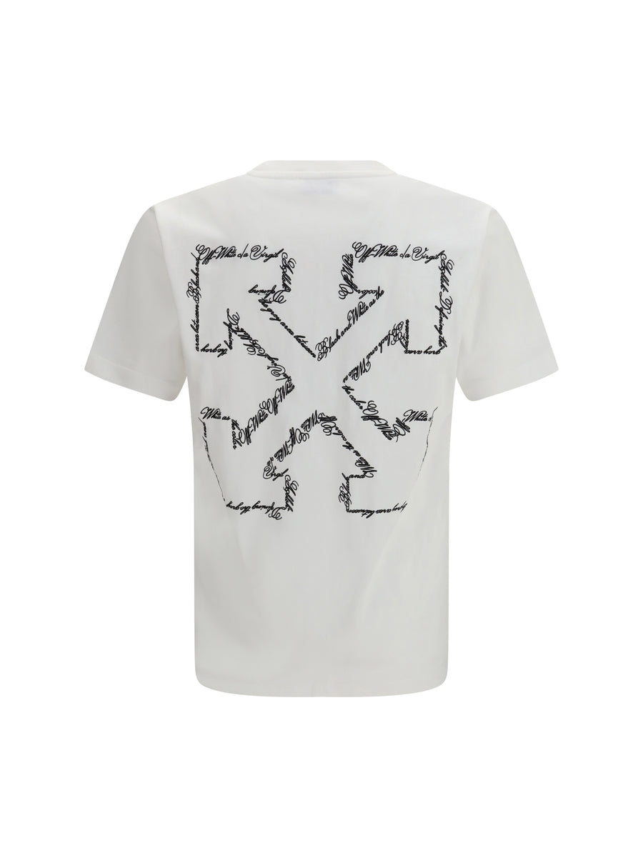 T-Shirt Script Arrow White Cotton T-shirts