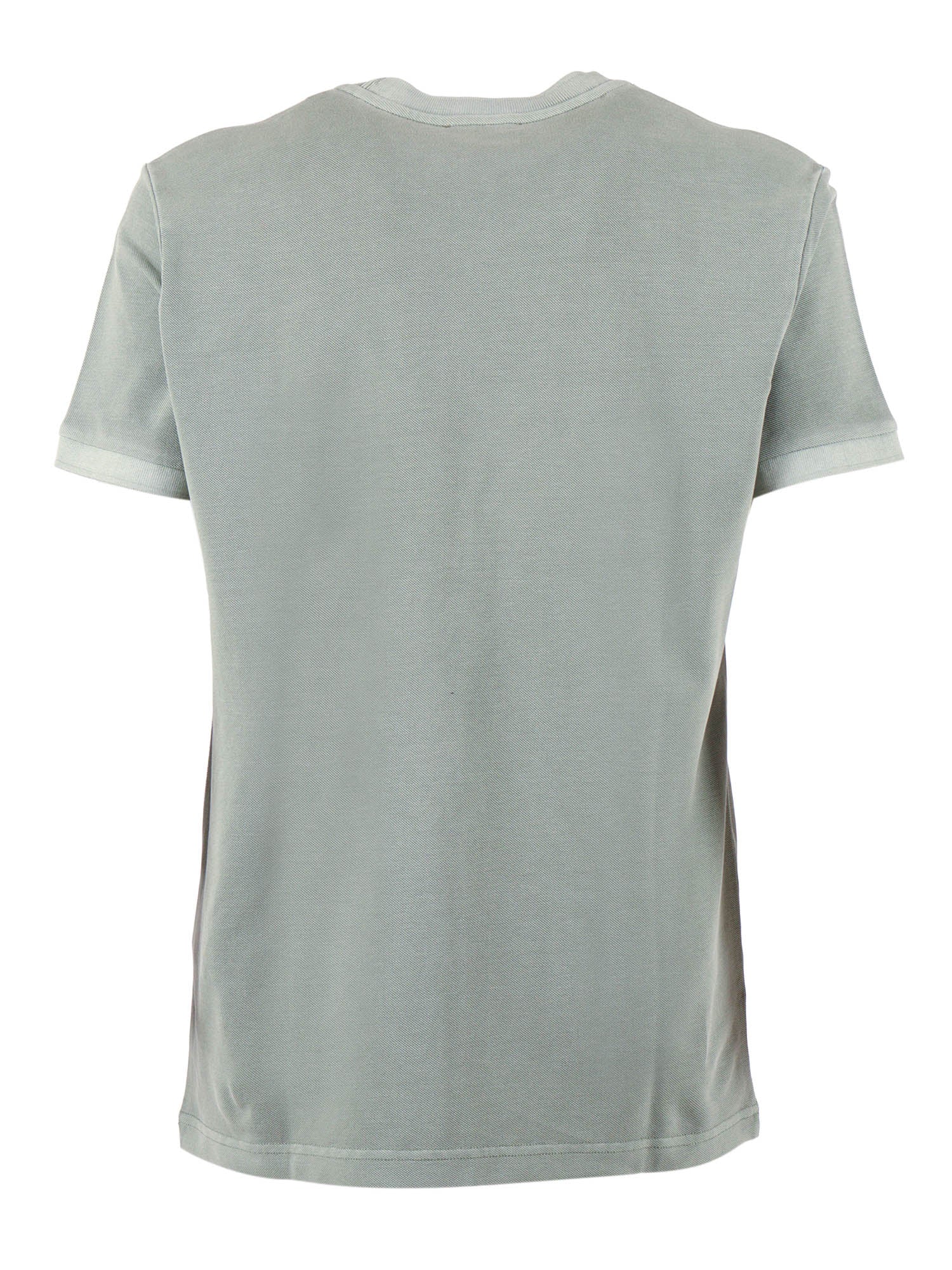 FAY PIQUET TINTO FROSTED T-SHIRT Green Cotton Short Sleeves