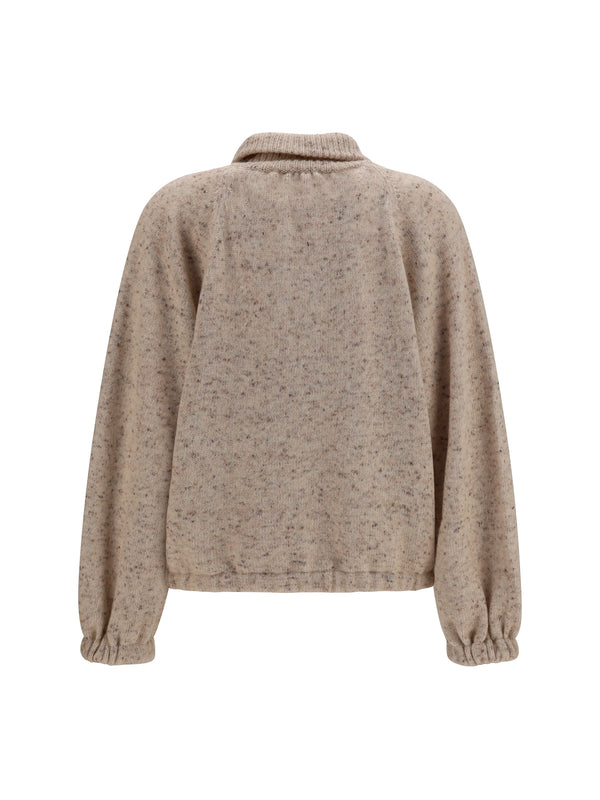 Bomber Jacket Bouclé With Lurex Beige Knitwear