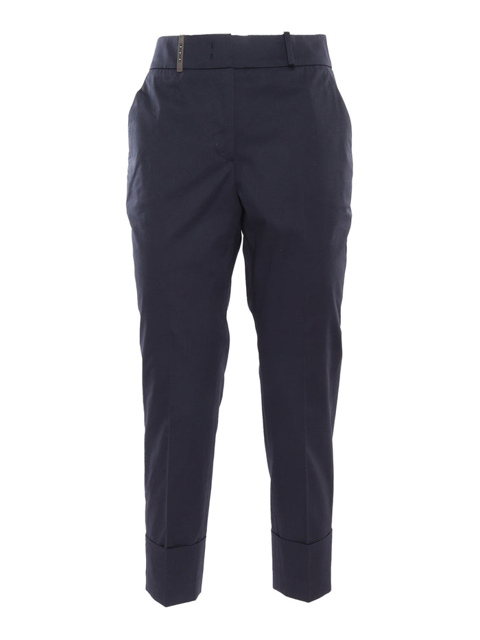 Pants woman Blue Cotton Elastane