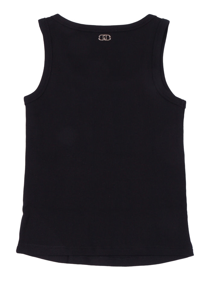 TOP-TANK TOP Black Cotton Elastane