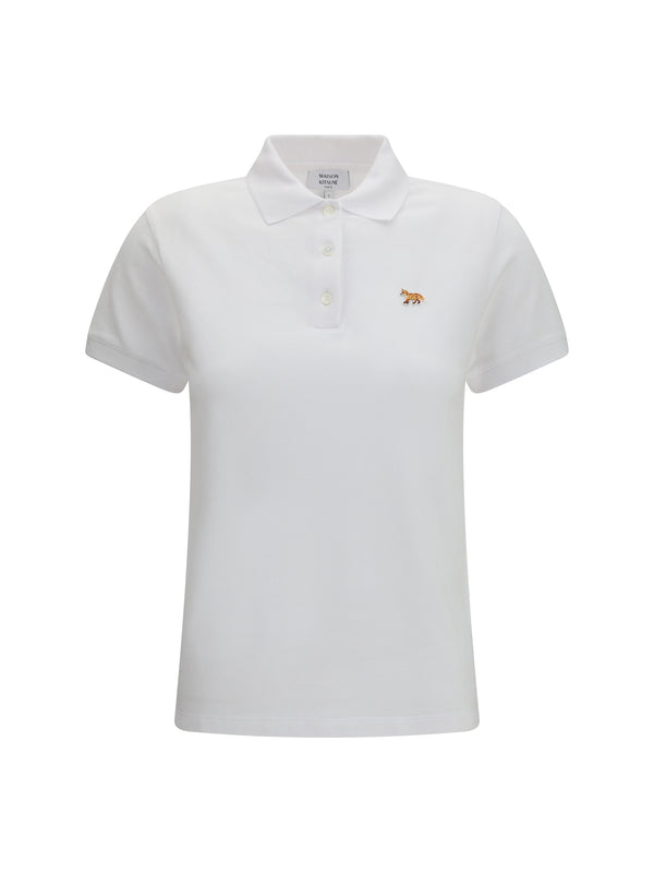 Maison Kitsuné 100% cotton polo shirt in white