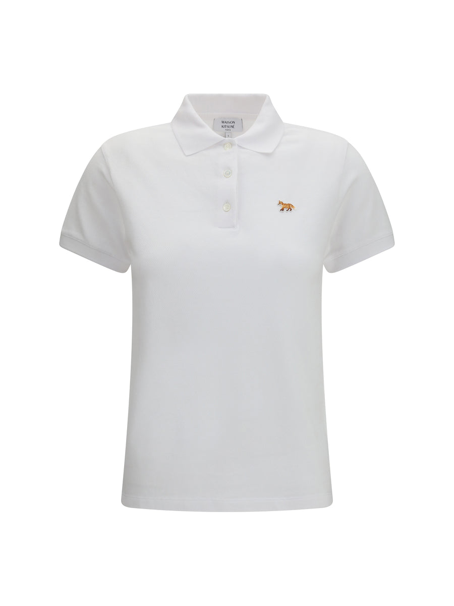 Maison Kitsuné 100% cotton polo shirt in white