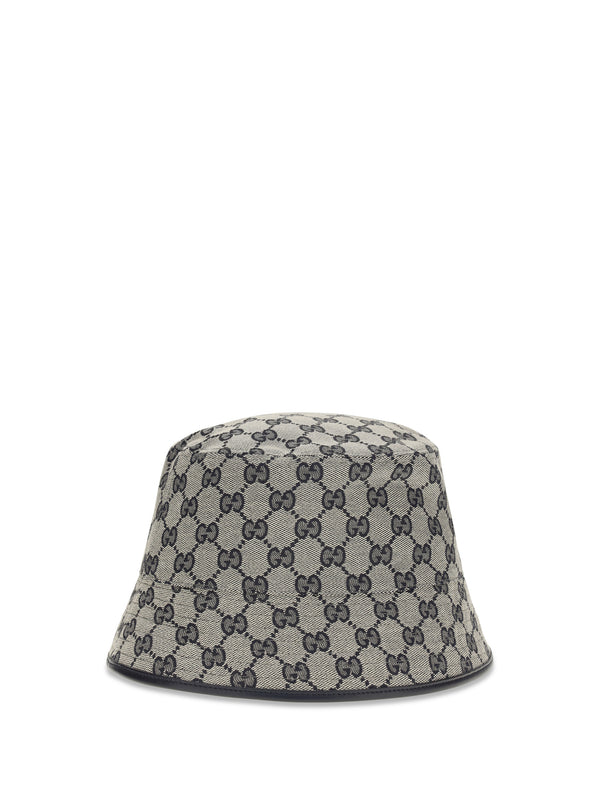 Gg Cotton Canvas Bucket Hat Mid.night Bl/blue Polyester; Cotton; Polyamide E Hairbands