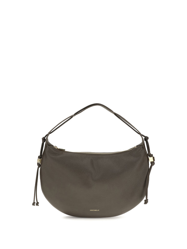 Shoulder Bag Thess Taupe Calf Leather (bos Taurus)