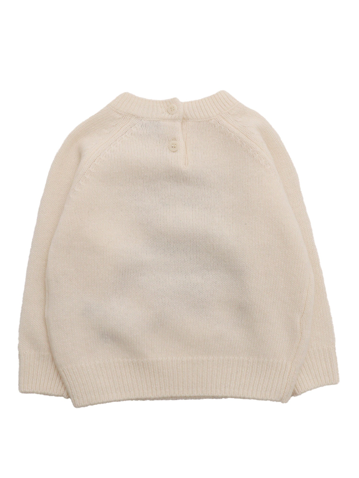 Sweater White Virgin Wool Crewneck