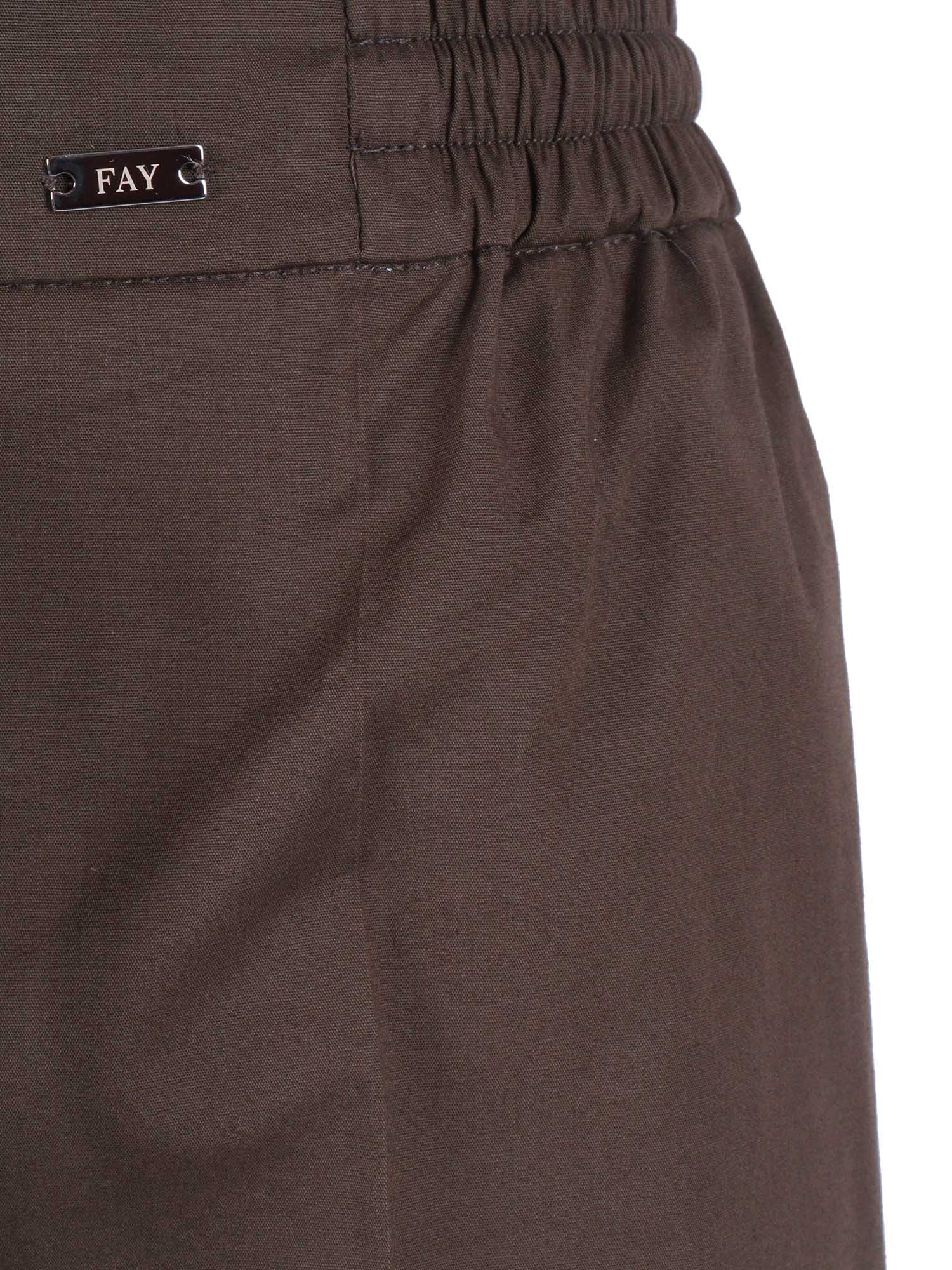 EASY PANTS WITH COULISSE Brown Cotton Elastane