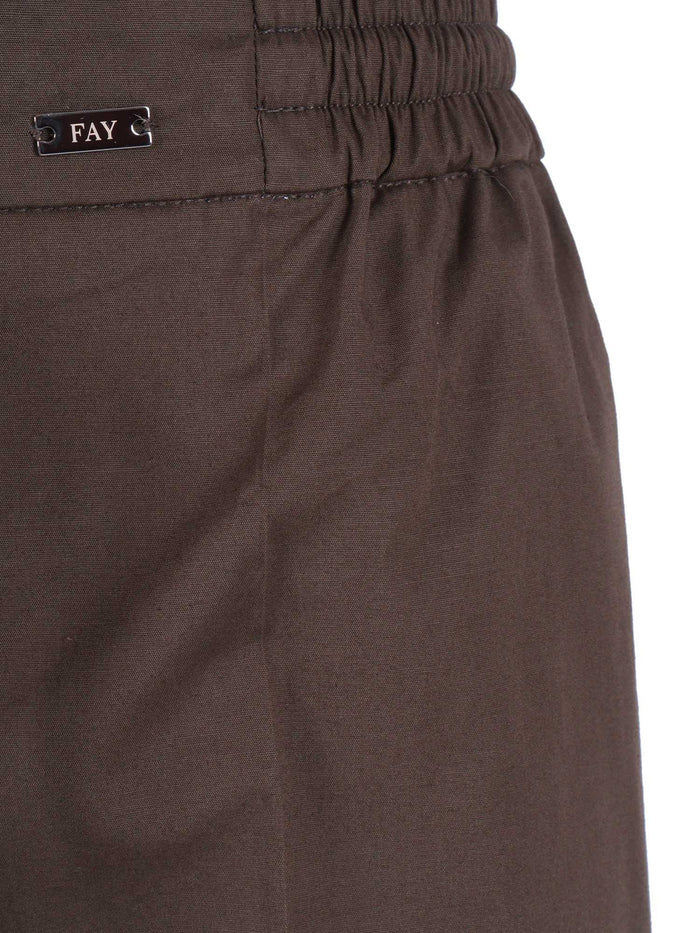EASY PANTS WITH COULISSE Brown Cotton Elastane
