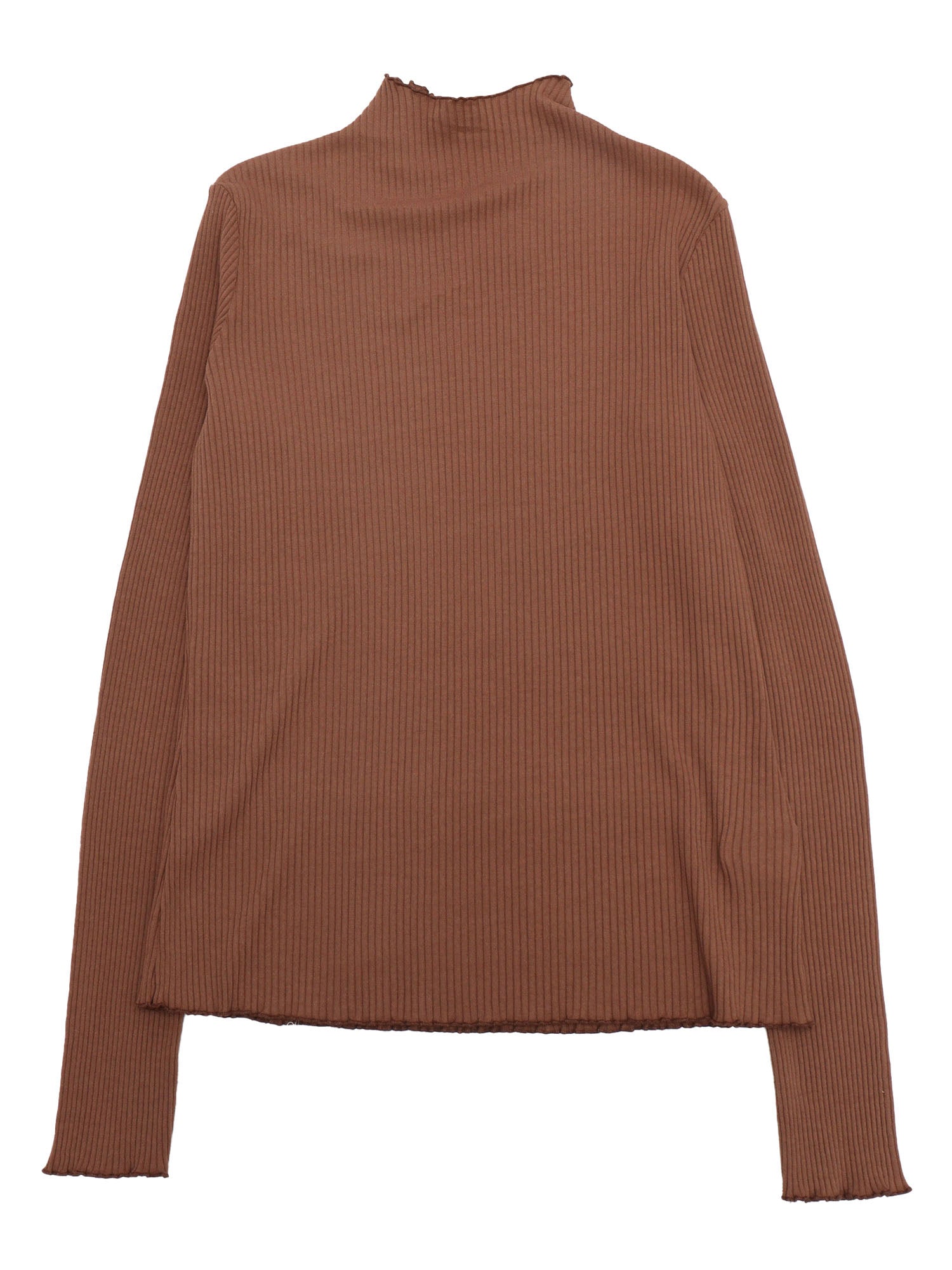 Turtleneck Sweater Brown Cotton Elastane