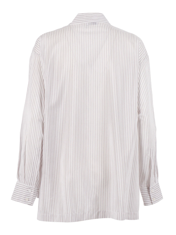 BLOUSE Brown Cotton Silk Shirt