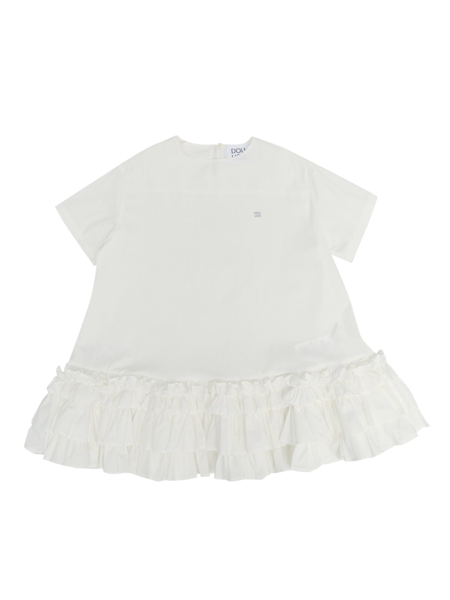Woven Dress White Cotton Elastane