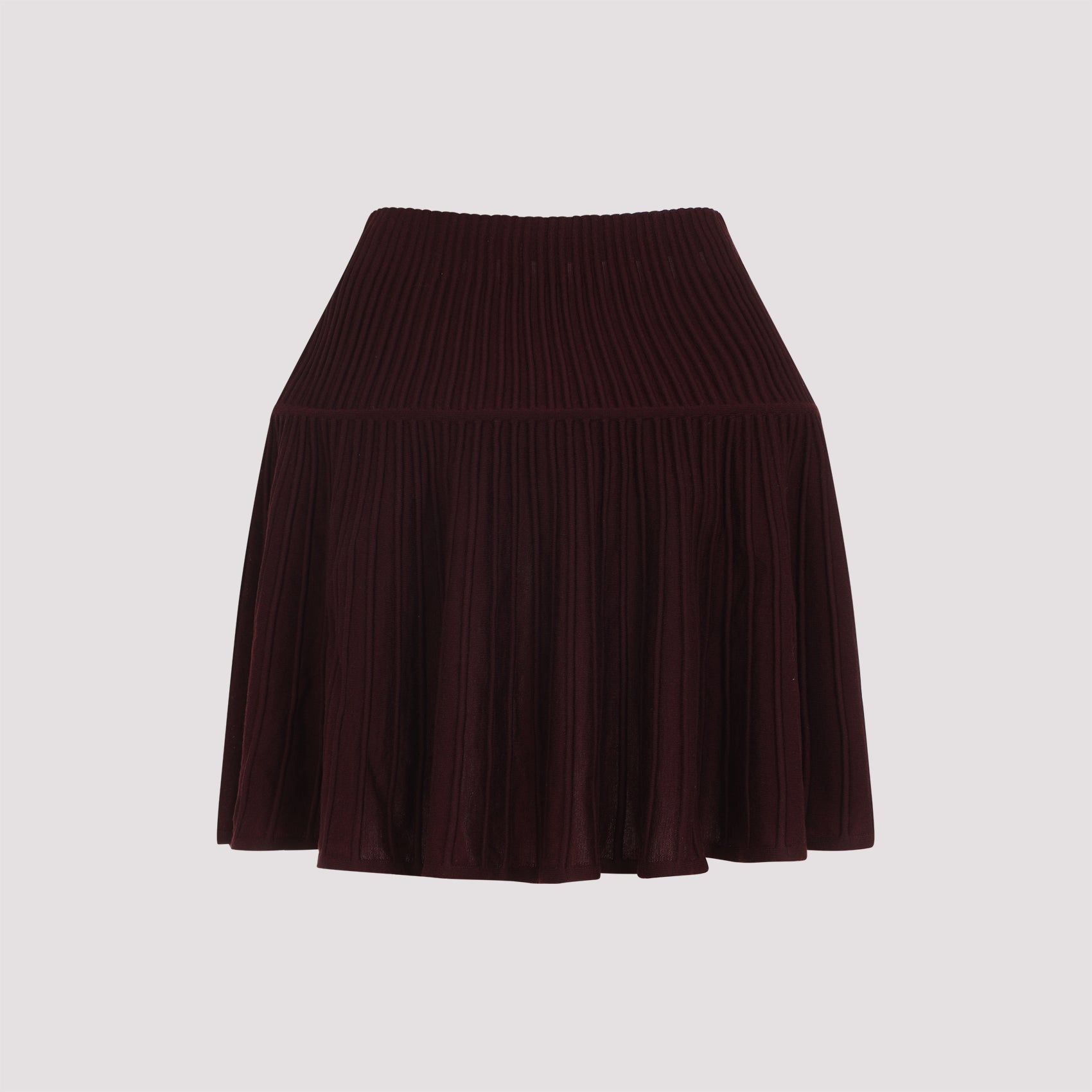 Crinoline Mini Skirt Red Wool Polyamide Elastane