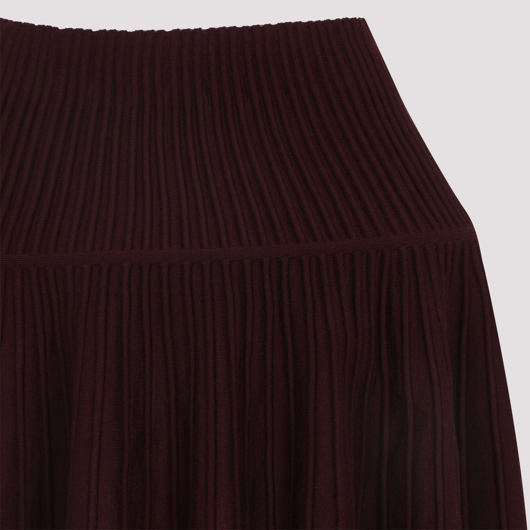 Crinoline Mini Skirt Red Wool Polyamide Elastane