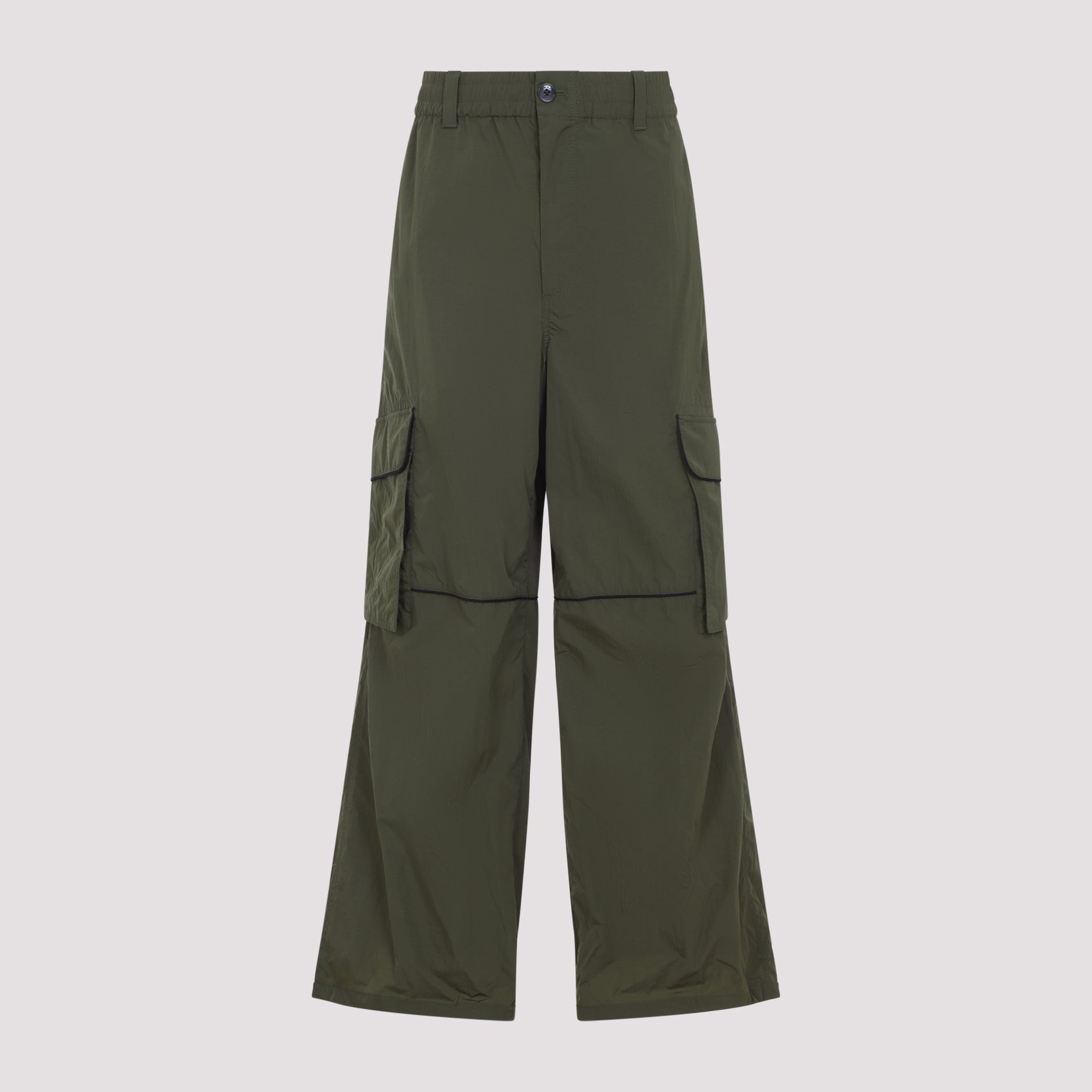 Nylon Cargo Pants Green Polyamide
