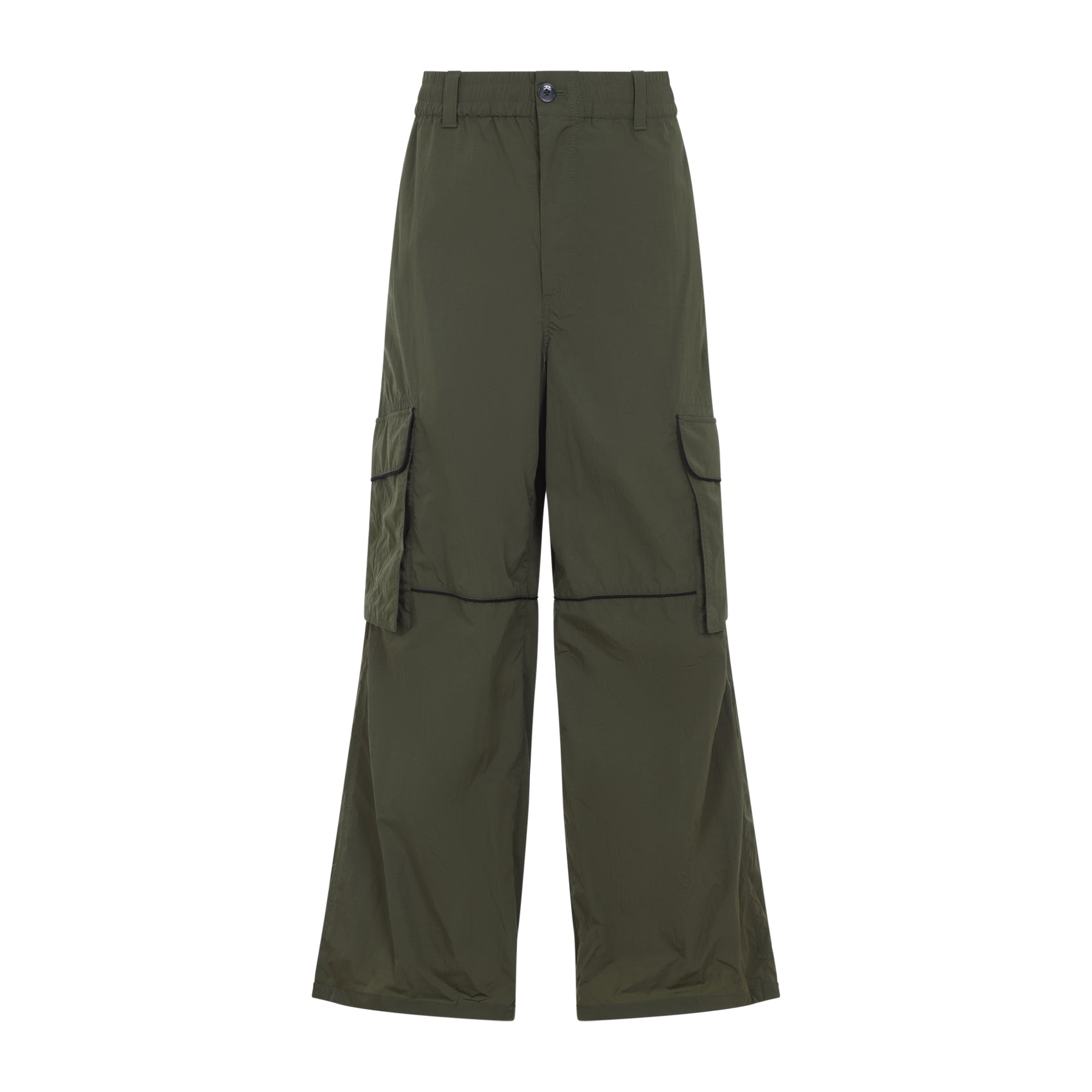 Nylon Cargo Pants Green Polyamide